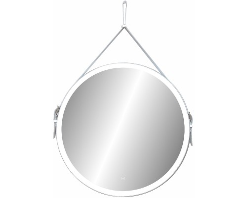 Зеркало Континент Millenium White LED D 500 с сенсором, на ремне из натуральной кожи, белый ЗЛП963