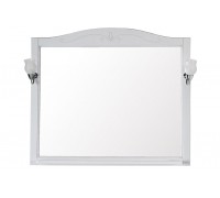 Зеркало ASB-Woodline Салерно 105 с полкой+светильники Белый патина серебро 9692