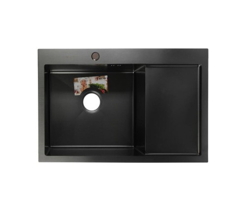 Мойка кухонная Aflorn Premium 78х51 левая, графит AF97851F-L