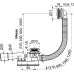 Сифон для ванны AlcaPlast click/clack металл, 57 см A507CKM