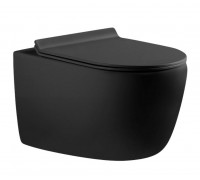 Унитаз подвесной Aquanet Rimless Cetus-BW безободковый, с микролифтом BL-102N-WHT black 287008
