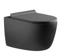 Унитаз подвесной Aquanet Rimless Cetus-GW безободковый, с микролифтом, серый матовый BL-102N-WHT grey 287009