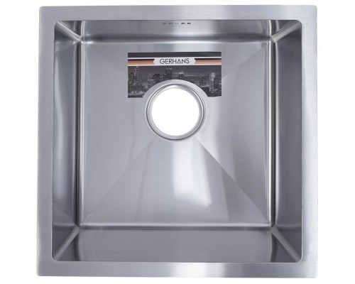 Мойка кухонная GERHANS 44х44 с сифоном, хром RK34444