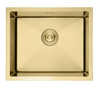 Мойка кухонная GERHANS 50х43 с сифоном, золото RK35043G