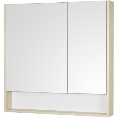 Зеркало-шкаф Акватон Сканди 90 1A252302SDB20 Белый глянцевый/Дуб верона