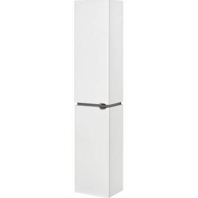Шкаф-колонна Акватон Скай 1A238603SY01L левая, белый глянцевый/серый кашемир