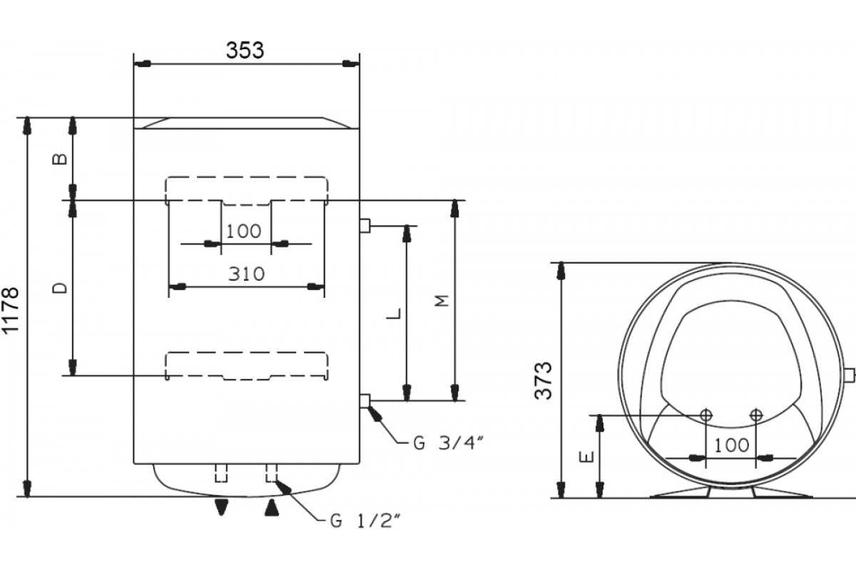 Водонагреватель Ariston BLU1 ECO ABS PW 80 V SLIM 3700557