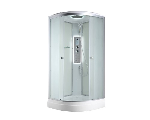 Душевая кабина AvaCan 100х100х215 см C2010LED профиль хром/матовый, стекло матовое