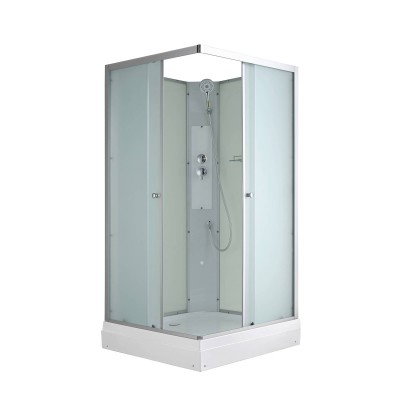 Душевая кабина AvaCan 80х80х203 см CK2080N без крыши, профиль хром/матовый, стекло матовое