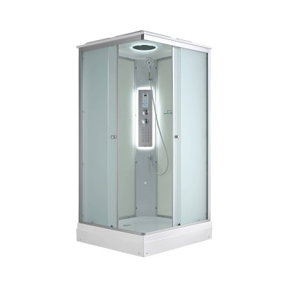 Душевая кабина AvaCan 90х90х215 см CK2090LED профиль хром/матовый, стекло матовое