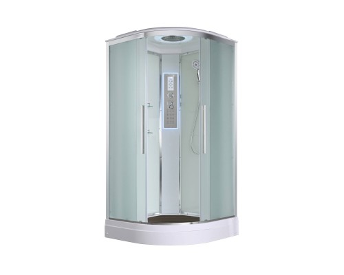 Душевая кабина AvaCan 90х90х220 см EM2090LED профиль хром, стекло матовое