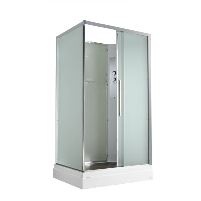 Душевая кабина AvaCan 120х90х208 см KD2912N без крыши, профиль хром, стекло матовое