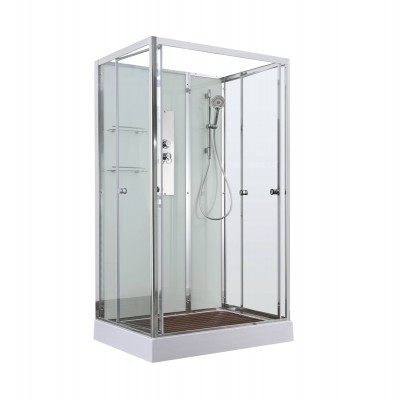 Душевая кабина AvaCan 120х90х208 см V2012N без крыши, профиль хром, стекло прозрачное