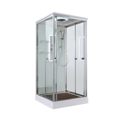 Душевая кабина AvaCan 90х90х220 см V2090LED профиль хром, стекло прозрачное