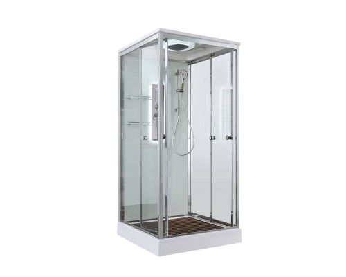 Душевая кабина AvaCan 90х90х220 см V2090LED профиль хром, стекло прозрачное