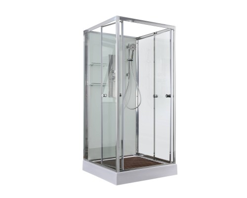 Душевая кабина AvaCan 90х90х208 см V2090N без крыши, профиль хром, стекло прозрачное