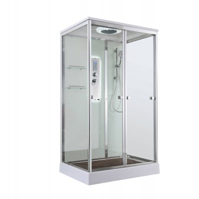 Душевая кабина AvaCan 100х80х220 см V2810LED профиль хром, стекло прозрачное