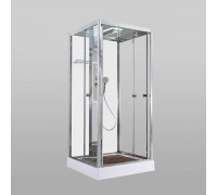 Душевая кабина AvaCan 100х100х220 см Z1910LEDMT профиль хром, стекло прозрачное