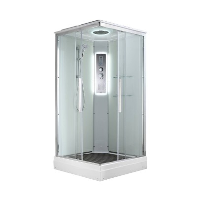 Душевая кабина AvaCan 90х90х220 см K2090LED профиль хром, стекло прозрачное