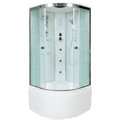 Душевая кабина AvaCan 110х110х220 см EM5011GM+EL профиль хром, стекло с узором