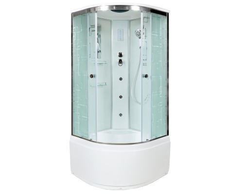 Душевая кабина AvaCan 110х110х220 см EM5011GM+EL профиль хром, стекло с узором