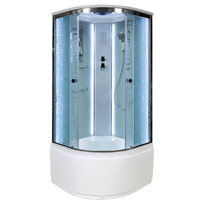 Душевая кабина AvaCan 110х110х220 см EM5011LED профиль хром, стекло с узором
