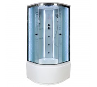 Душевая кабина AvaCan 110х110х220 см EM5011LED+GM профиль хром, стекло с узором