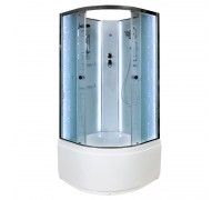 Душевая кабина AvaCan 110х110х208 см EM5011NLED без крыши, профиль хром, стекло с узором