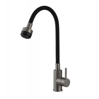 Смеситель Avrora Kitchen AV9001GM для кухонной мойки, оружейная сталь