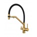 Смеситель Avrora Kitchen AV9009Gold для кухонной мойки с подключением к фильтру, золотой