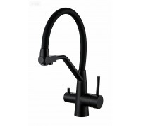Смеситель Avrora Kitchen AV9006B для кухонной мойки с подключением к фильтру, черный/матовый