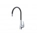 Смеситель Avrora Kitchen AV9007B для кухонной мойки с гибким изливом, хром/черный