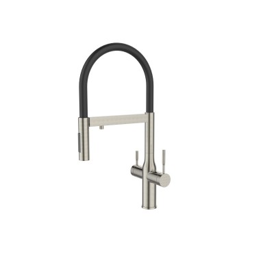 Смеситель Avrora Kitchen AV9011S для кухонной мойки с подключением к фильтру, нержавеющая сталь