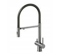 Смеситель Avrora Kitchen AV9017GM для кухонной мойки с подключением к фильтру, оружейная сталь