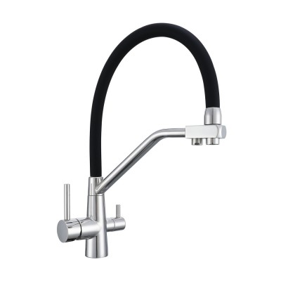 Смеситель Avrora Kitchen AV9006 для кухонной мойки с подключением к фильтру, хром