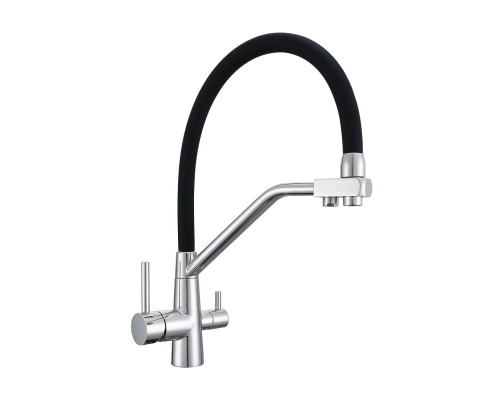 Смеситель Avrora Kitchen AV9006 для кухонной мойки с подключением к фильтру, хром