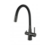 Смеситель Avrora Kitchen AV9008GM для кухонной мойки с подключением к фильтру, оружейная сталь