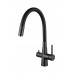 Смеситель Avrora Kitchen AV9008GM для кухонной мойки с подключением к фильтру, оружейная сталь
