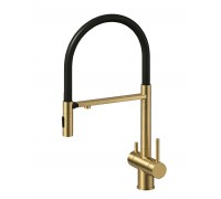 Смеситель Avrora Kitchen AV9017Gold для кухонной мойки с подключением к фильтру, золото