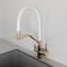 Смеситель Avrora Kitchen AV9006Gold для кухонной мойки с подключением к фильтру, золото
