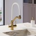 Смеситель Avrora Kitchen AV9006Gold для кухонной мойки с подключением к фильтру, золото