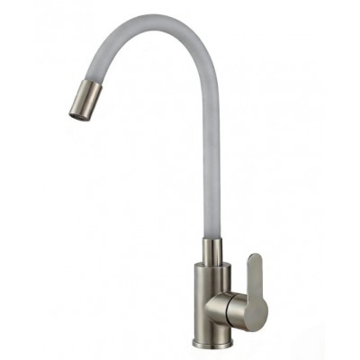 Смеситель Avrora Kitchen AV9002SG для кухонной мойки с гибким изливом, нержавеющая сталь