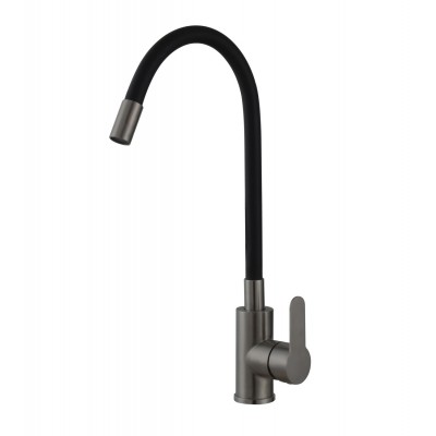 Смеситель Avrora Kitchen AV9002GM для кухонной мойки, оружейная сталь