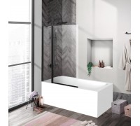 Шторка для ванны BelBagno Uno 100x150 UNO-V-11-100/150-C-NERO профиль черный/матовый, стекло прозрачное