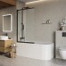 Шторка для ванны BelBagno Luce 80x145 LUCE-VF-11-80/145-C-NERO профиль черный/матовый, стекло прозрачное