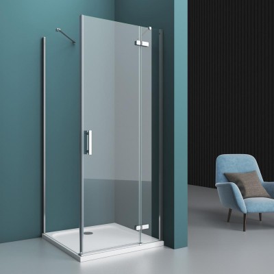 Душевой уголок BelBagno Kraft 90x80x195 KRAFT-AH-12-90/80-C-Cr-R профиль хром/матовый, стекло прозрачное