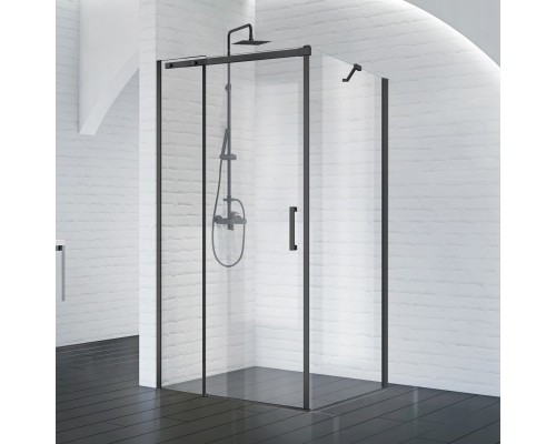 Душевой уголок BelBagno Acqua 120x90x195 ACQUA-AH-1-120/90-C-NERO профиль черный/матовый, стекло прозрачное