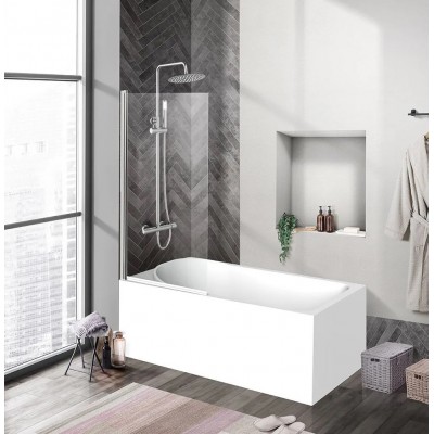 Шторка для ванны BelBagno Uno 90x150 UNO-V-1-90/150-C-Cr профиль хром, стекло прозрачное