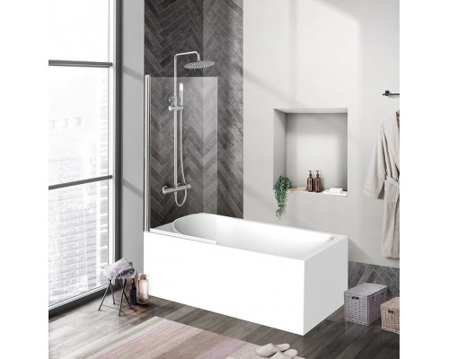Шторка для ванны BelBagno Uno 90x150 UNO-V-1-90/150-C-Cr профиль хром, стекло прозрачное