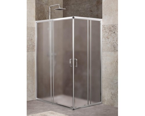 Душевой уголок BelBagno Unique 100-115x75-90x190 UNIQUE-AH-2-100/115-75/90-P-Cr профиль хром, стекло рифлёное